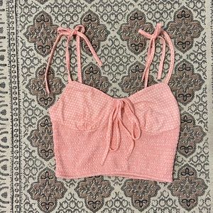 Cami tank top pink and white polka dot